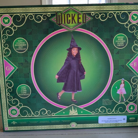 BRAND NEW: CHILD'S DELUXE WICKED ELPHABA COSTUME - Size 4-6x - Picture 4 of 6